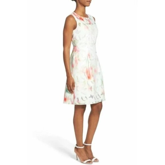 NWT Elie Tahari Dorinda Floral Burnout A Line Sleeveless Midi Dress - Picture 2 of 16